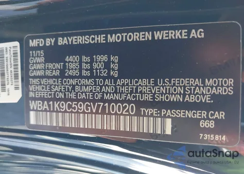 2016 BMW 228I z USA, uszkodzony, nr VIN WBA1K9C59GV710020